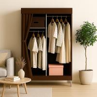 Armario Guarda Roupa Portatil Cabideiro Prateleira Organizador Sapateira Marrom - 3