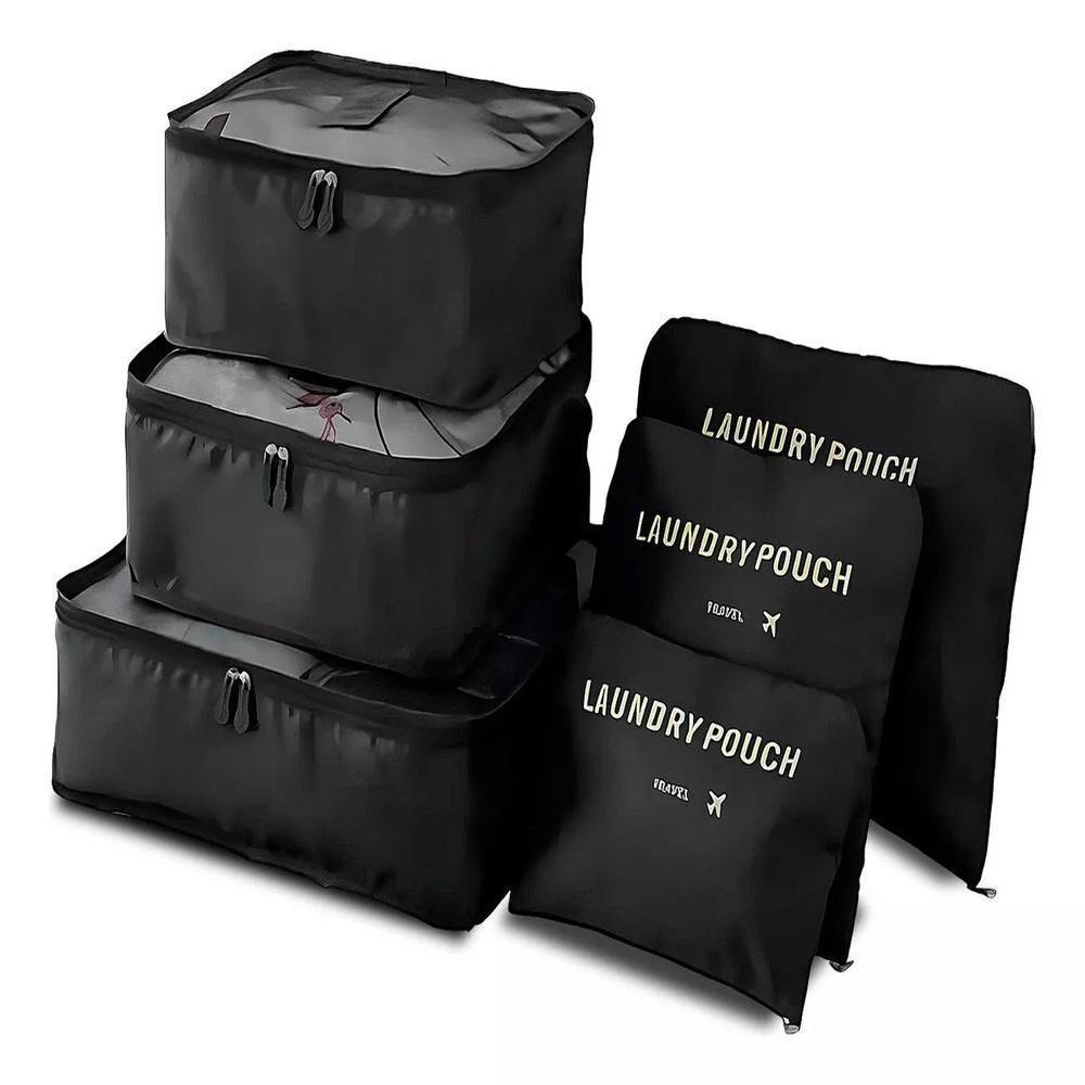 Organizador Mala Viagem Kit Completo 6 Pecas Necessaire Porta Guarda Roupas Sapatos Biquini Multiuso Ziper Luxo Praticid - 1