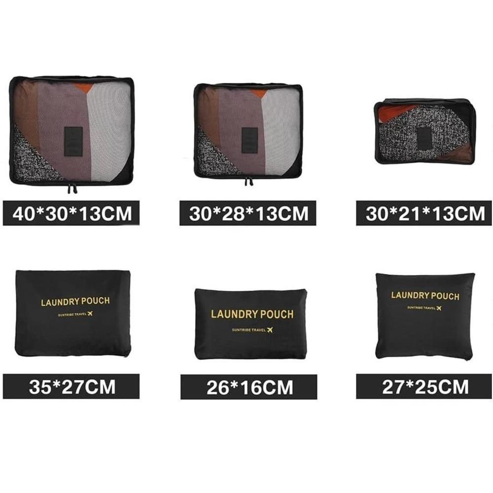 Organizador Mala Viagem Kit Completo 6 Pecas Necessaire Porta Guarda Roupas Sapatos Biquini Multiuso Ziper Luxo Praticid - 7