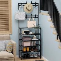 Estante 5 Prateleiras Arara Guarda Roupa Organizador Sapateira Cabideiro Gancho Rack Bolsa Brinquedos Sapatos - 2