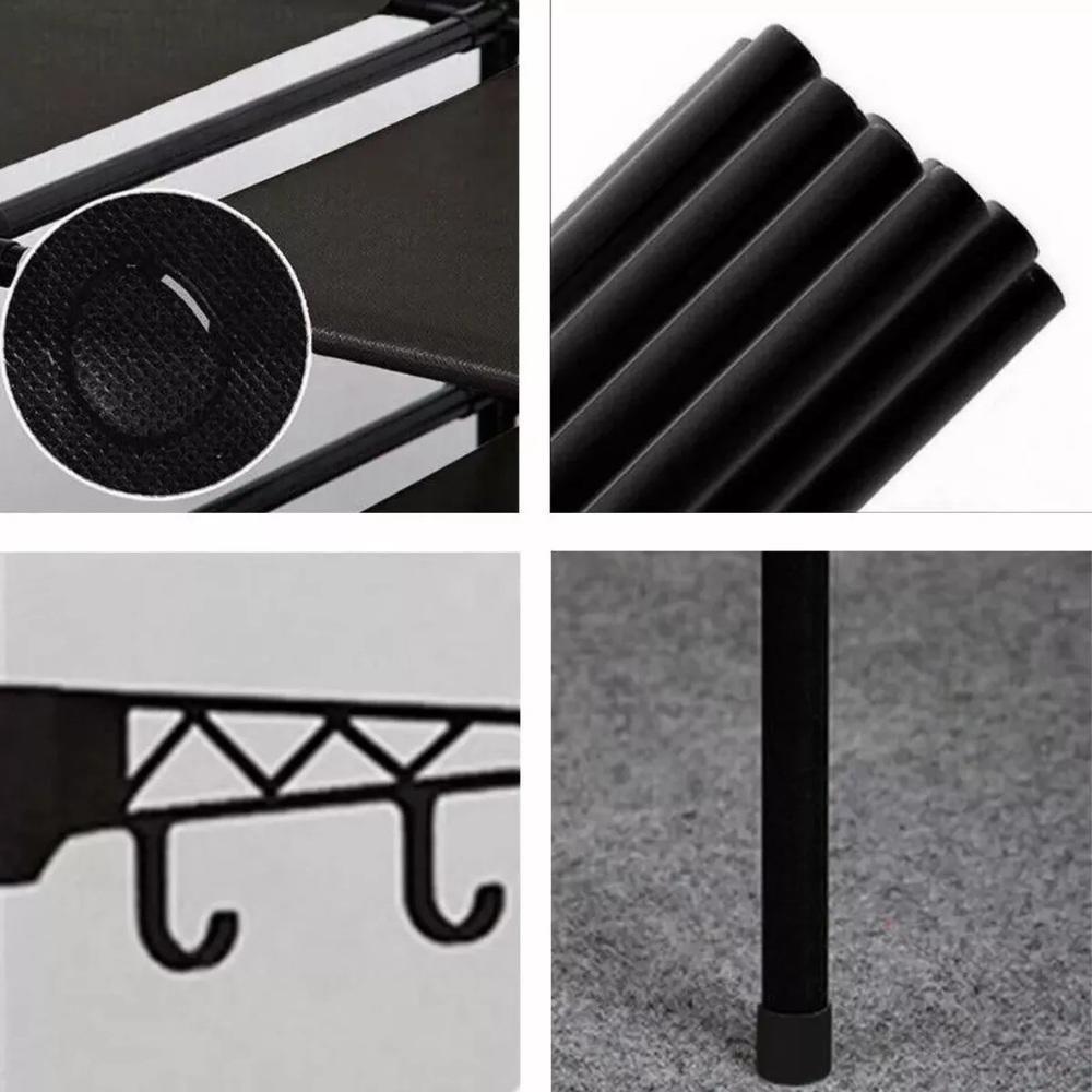 Arara Guarda Roupas Dobravel Cabideiro 6 Prateleiras Armario Sapateira Closet Organizador Portatil Ganchos - 6