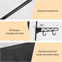 Arara Guarda Roupas Dobravel Cabideiro 6 Prateleiras Armario Sapateira Closet Organizador Portatil Ganchos - 3