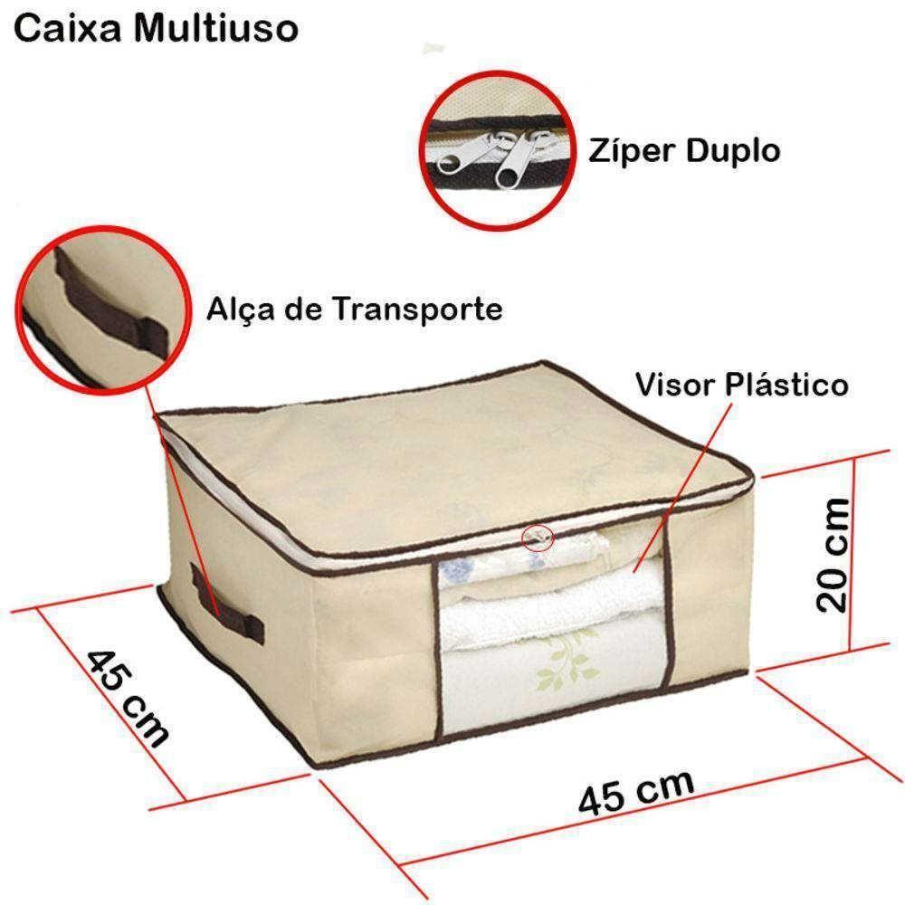 Caixa Organizador Guarda Roupa Flexivel Ziper Multiuso Compact Armario Chao Closets Dobravel Praticidade E Espaco Otimiz - 2