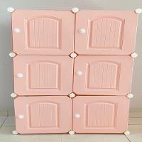 Cabideiro Com 6 Portas Armario Organizador Portatil Modular Rosa Luxo Guarda Roupa Arara Praticidade E Beleza Juntas - 2