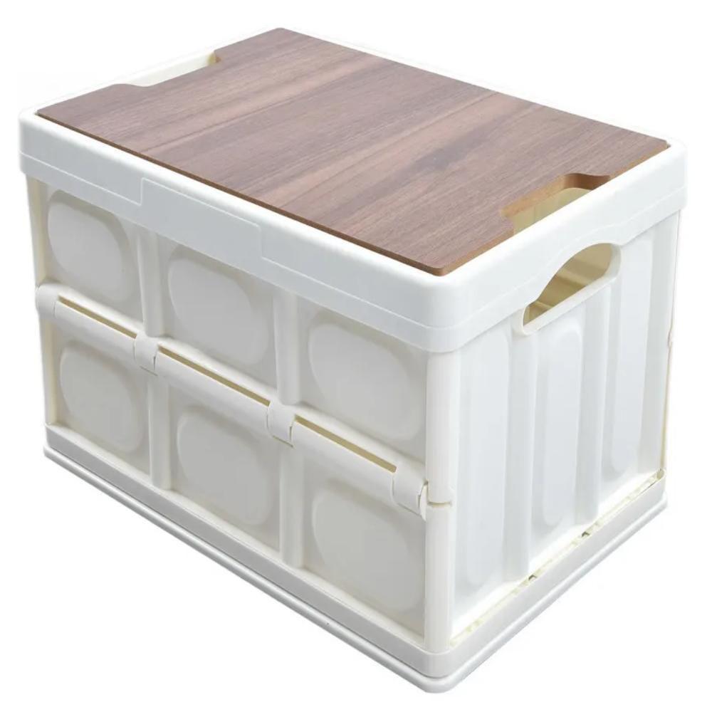 Caixa Dobravel Vira Mesa Portatil Armazenamento Cesta Empilhavel Multiuso Banqueta Viagem Praia Alca Acampamento - 6