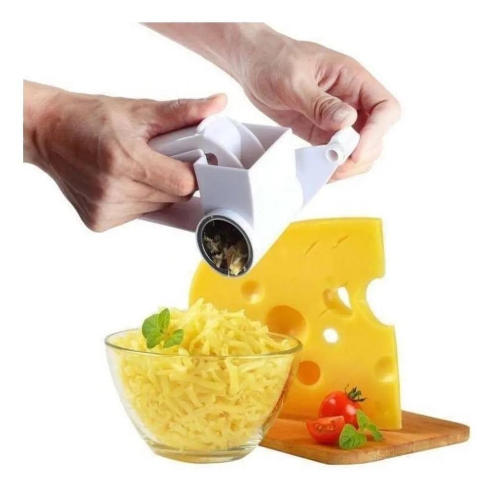 Ralador Fatiador Queijo Profissional 3 Laminas Giratorio Manual Manivela Presunto Chocolate Inox 3 Em 1 Multifuncional - 5