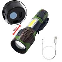 Lanterna Tatica 3 Em 1 Sos Trilha Usb Potente Recarregavel Led Sabre Zoom Mesa Mini De Bolso Militar Multiuso - 3