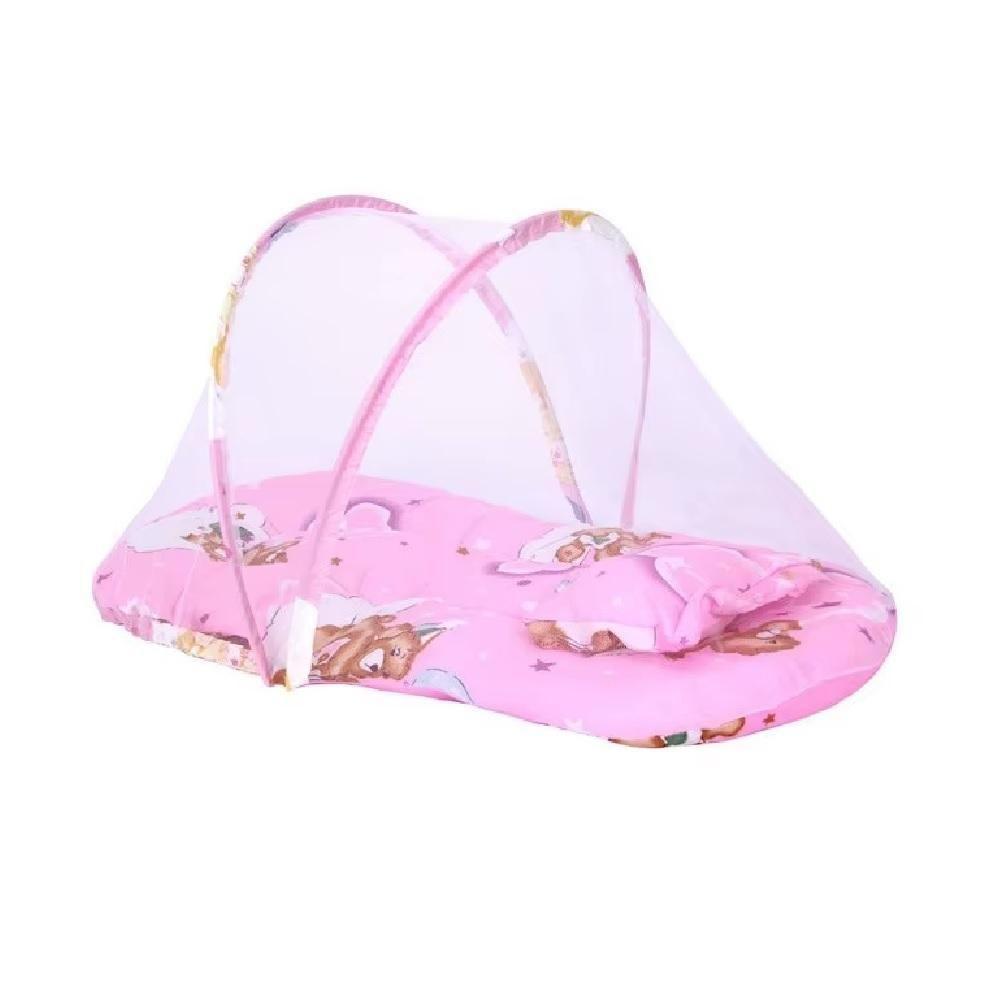 Berco Mosquiteiro Barraca Mini Cama Colchonete Bebe Tenda Portatil Colchao Dobravel Ninho Infantil Rosa Meninas - 5