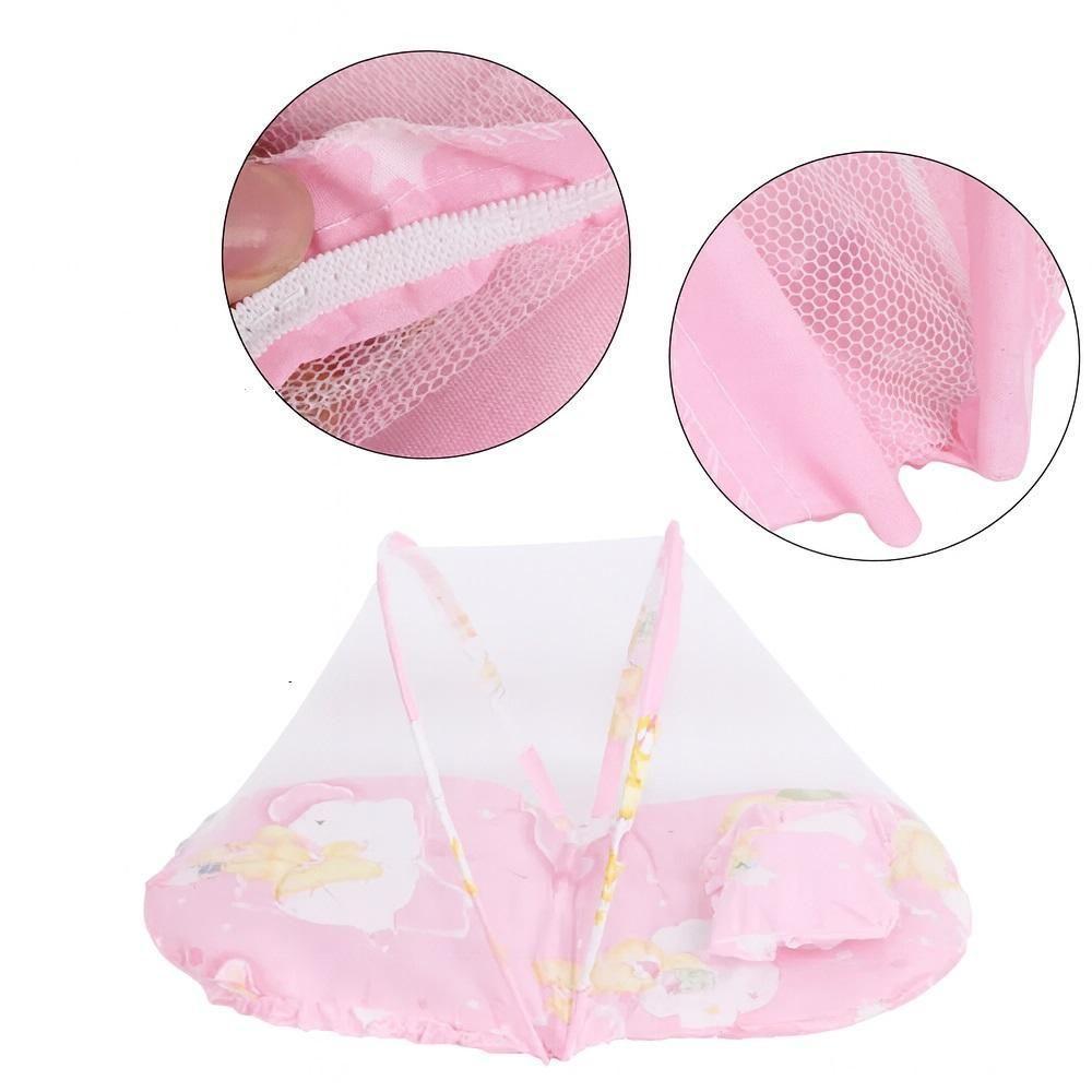 Berco Mosquiteiro Barraca Mini Cama Colchonete Bebe Tenda Portatil Colchao Dobravel Ninho Infantil Rosa Meninas - 6