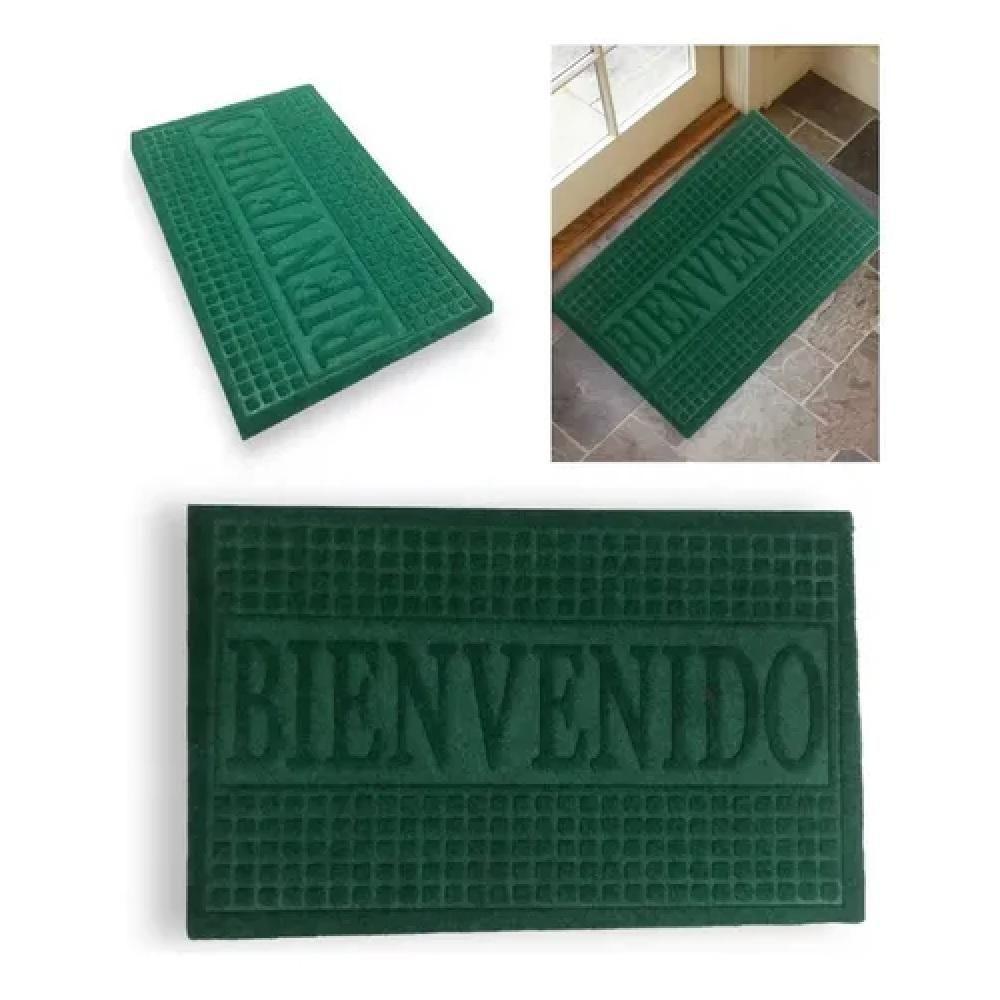 Capacho Emborrachado Aveludado Entrada Portas De Loja Apartamento Tapete Pvc Bem Vindo Verde - 1