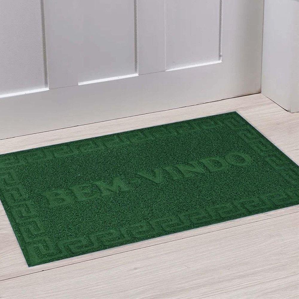 Capacho Emborrachado Aveludado Entrada Portas De Loja Apartamento Tapete Pvc Bem Vindo Verde - 6