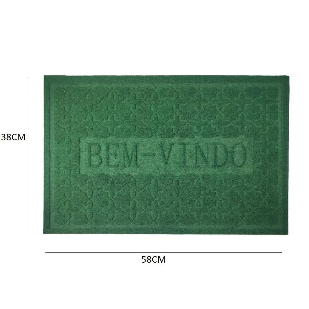 Capacho Emborrachado Aveludado Entrada Portas De Loja Apartamento Tapete Pvc Bem Vindo Verde - 8