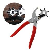 Alicate Furador Couro Vazador Profissional Manual 6 Furos Papel Eva Cinto Borracha Chinelo Feltro Ferramenta Essencial - 3