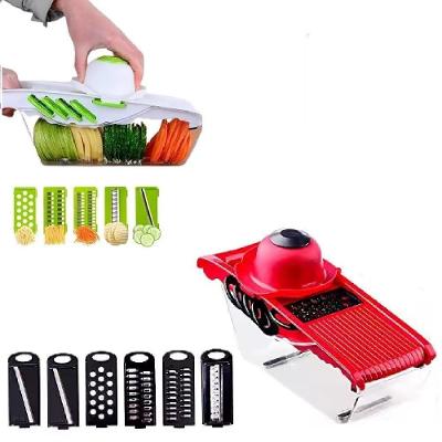 Mandoline 7 Em 1 Slicer Ralador Fatiador Cortador Legumes Frutas Recipiente Moedor Vegetais Chopper Praticidade E Versat
