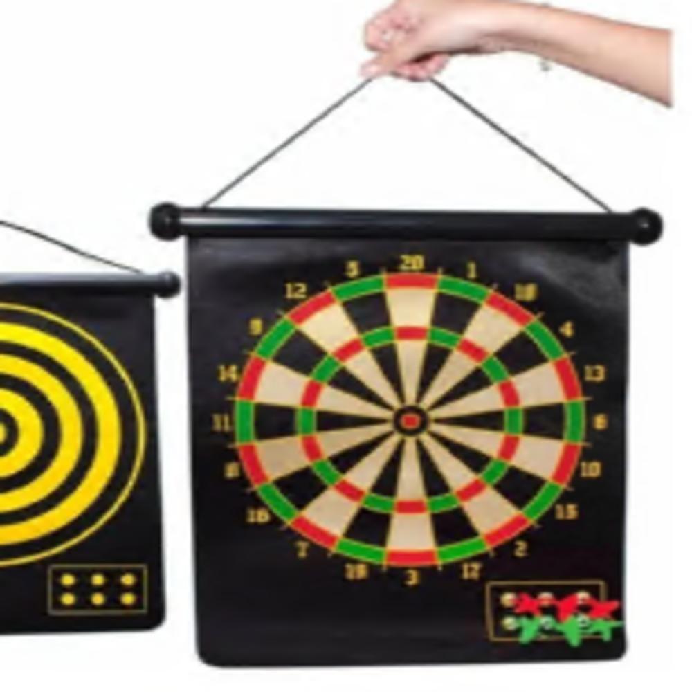 Jogo Dardos Magnetico Grande Tabuleiro Alvo Dupla Face 38cm 6 Pecas Kit Completo Ima - 2