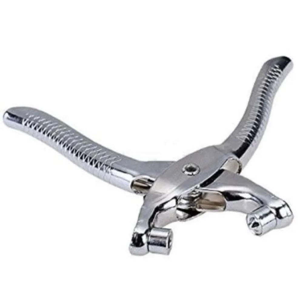 Kit Alicate Furador Vazador Ilhoses 2 Em 1 Furador Cinto Couro Ajuste Com 100 Ilhos 6 Medidas Profissional Completo Prat - 2