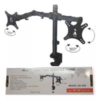 Suporte 2 Monitores Duplo Braco Articulado 10 A 32 Polegadas Mesa Giratorio Bancada Profissional Ergonomia E Produtivida - 8