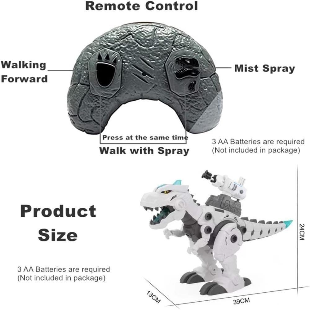 Dinossauro Controle Remoto Robo Projetor Missil Monta Desmonta Dragao Nevoa Fumaca Interativo - 6