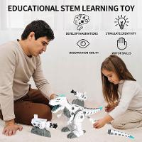 Dinossauro Controle Remoto Robo Projetor Missil Monta Desmonta Dragao Nevoa Fumaca Interativo - 5