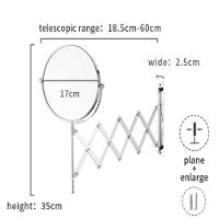 Espelho Aumento 5x Sanfonado Articulado Parede Extensivel Pantografico Dupla Face Banheiro Barbear Maquiagem Sobrancelha - 9