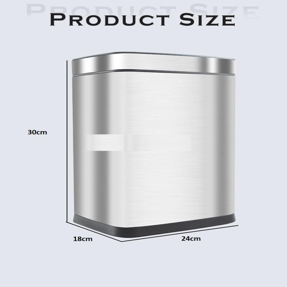 Lixeira Escritorio Inox Preta 10 Litros Cesto Lixo 10l Aberto Black Aro Banheiro Cozinha Sem Tampa Luxo Praticidade E Es - 7