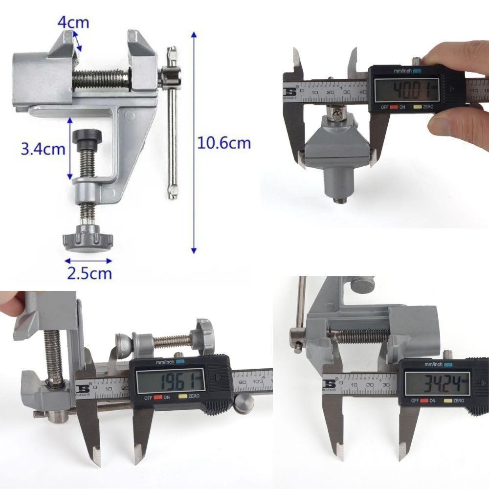 Morsa Bracadeira Torno Mini Bancada 35mm Base Fixa Ajustavel Portatil Compacto Aco Carbono Ferramenta Carpintaria - 8