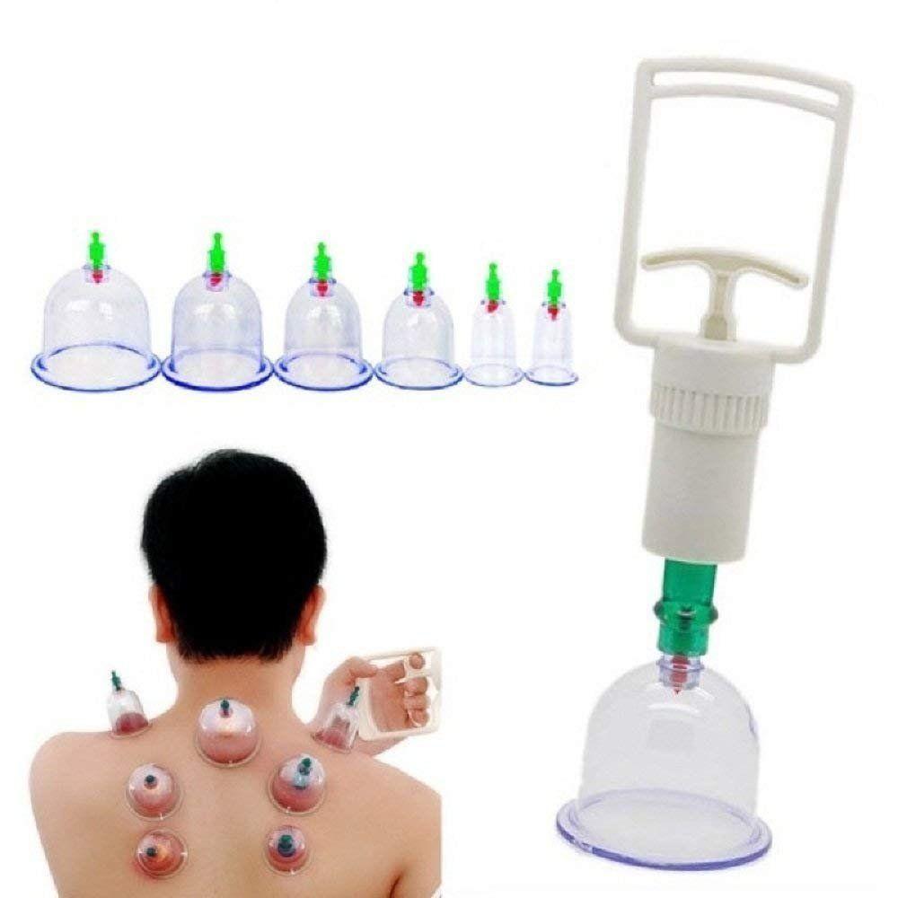 Kit Ventosas 6 Copos Com Bomba Ventosaterapia Massoterapia Chines Acupuntura Terapia Succao Estetica Praticidade E Confo - 1