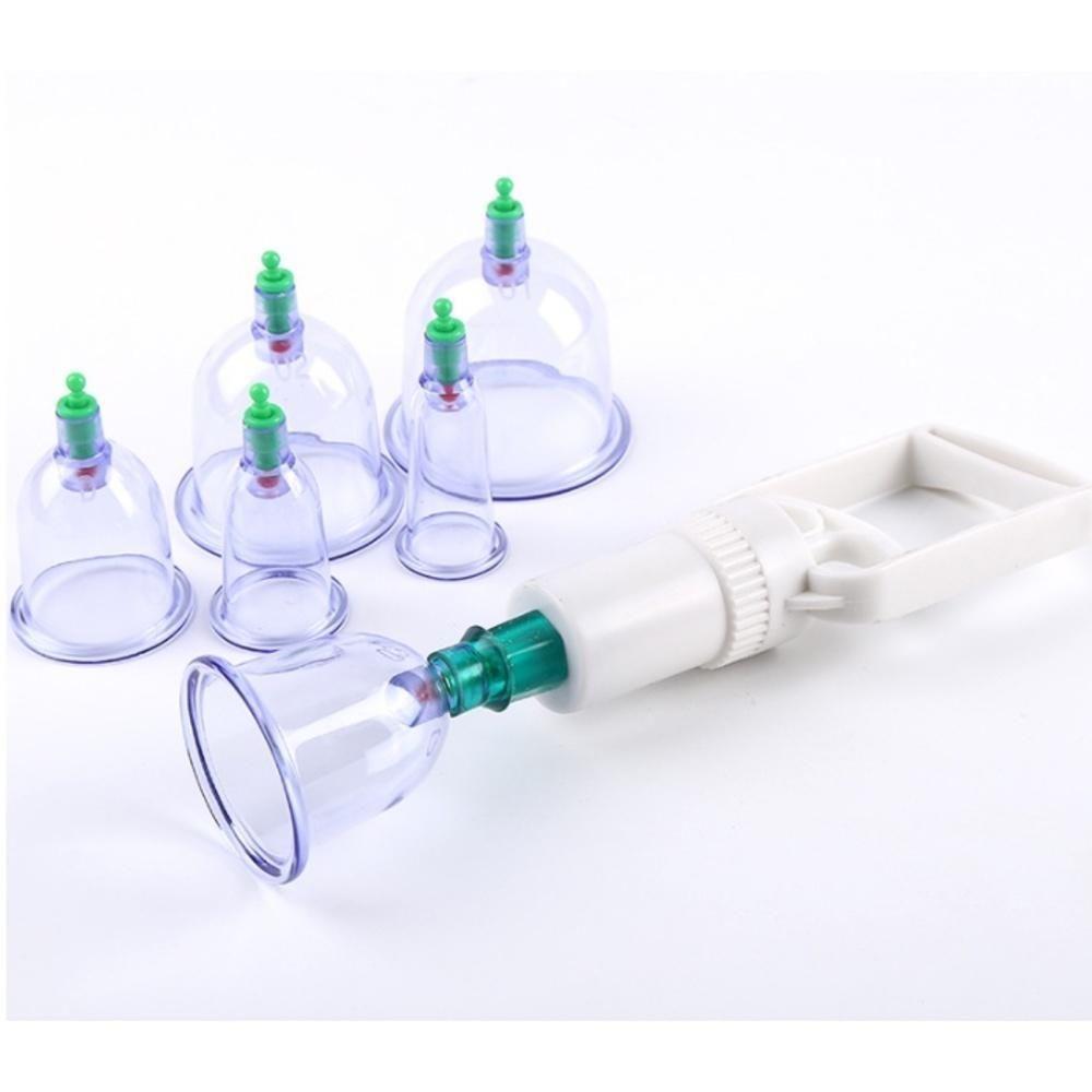 Kit Ventosas 6 Copos Com Bomba Ventosaterapia Massoterapia Chines Acupuntura Terapia Succao Estetica Praticidade E Confo - 3