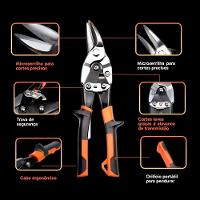 Tesoura Para Chapa Corte Lateral Esquerdo 10 Aço Cromo Vanádio Profissional