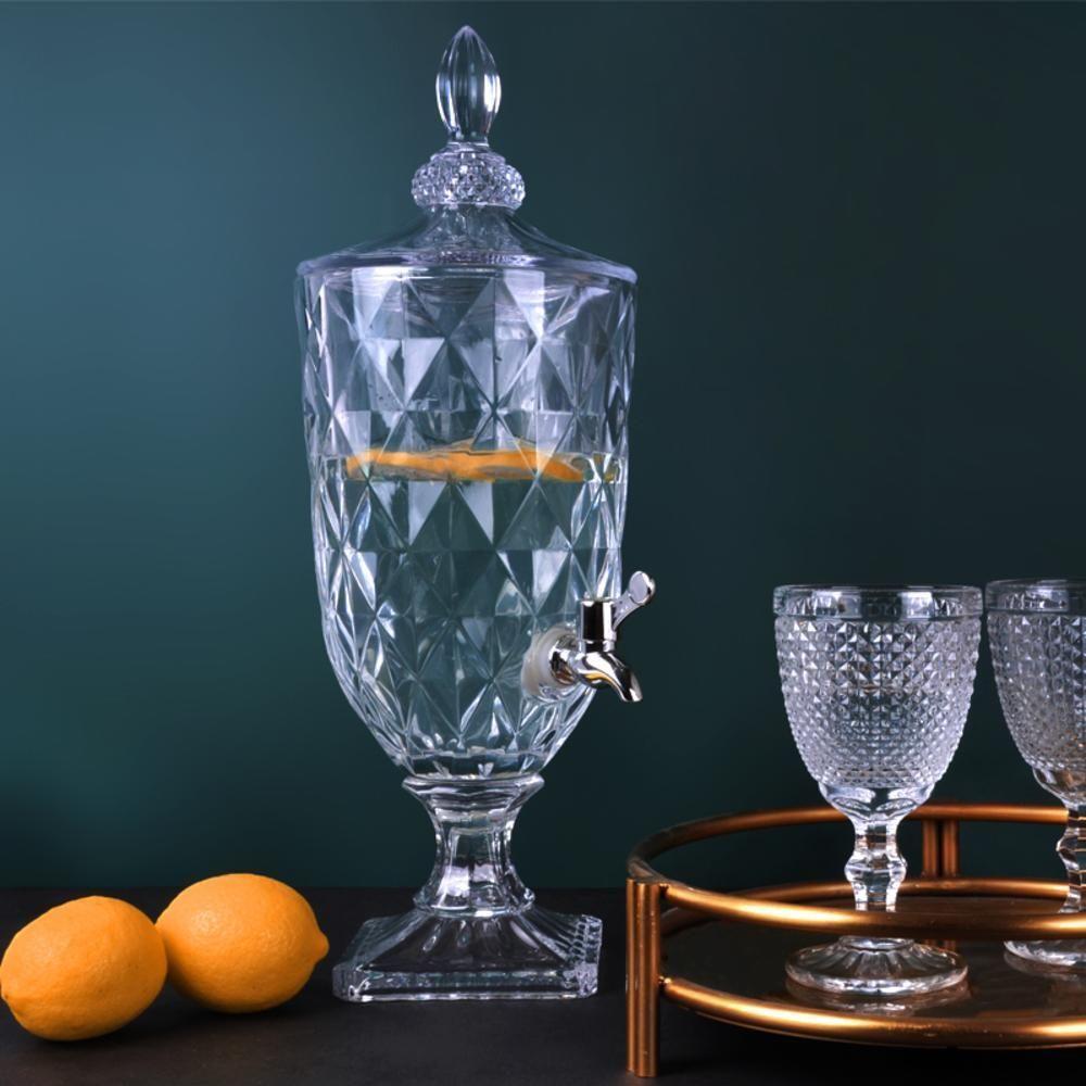 Suqueira Grande Para Bebidas Casamento Festa Cristal 3 Litros Dispenser Vidro Agua Beleza E Funcionalidade Juntas - 4