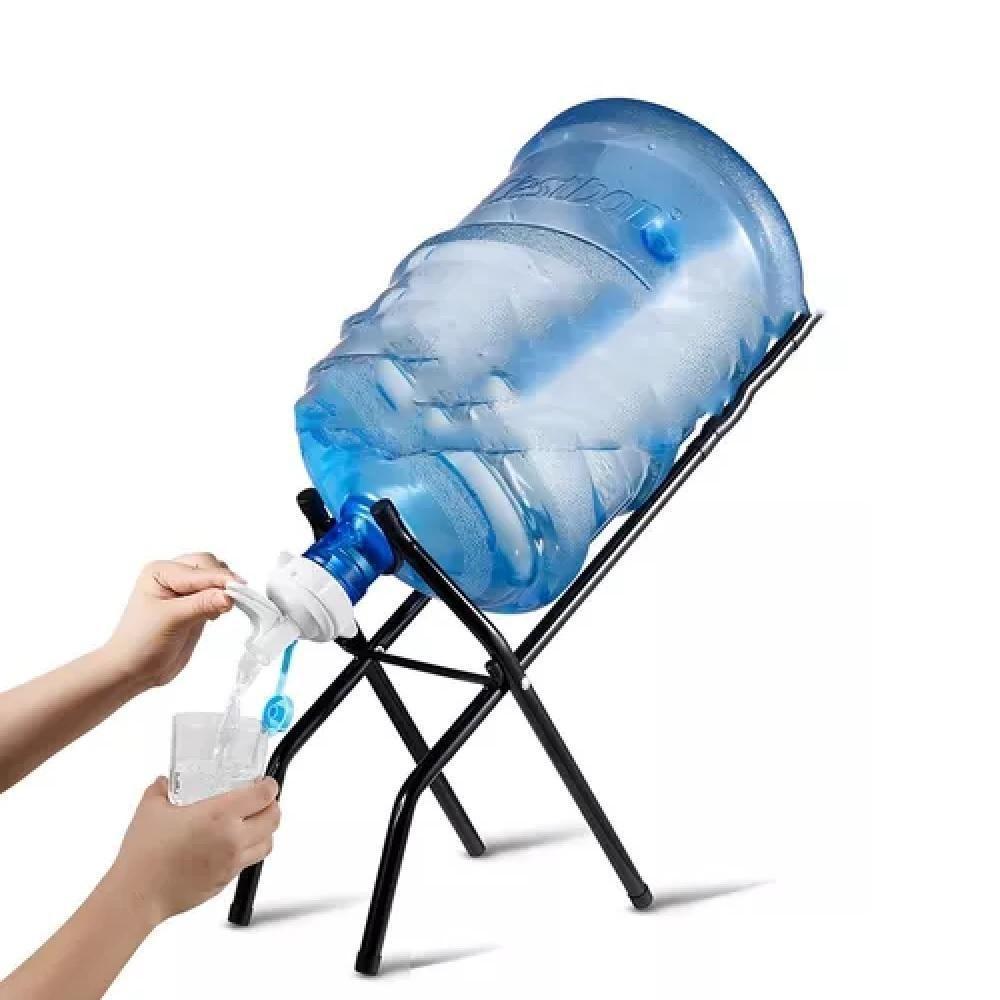 Suporte Galao De Agua Base Garrafa Portatil Dobravel Camping Viagem Casa Mesa Bancada Pia Em Metal Multiuso - 1