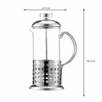 Cafeteira Francesa Em Inox Decorada Prensa Chaleira Em Vidro Cremeira Bule French Press Luxo 350ml - 8