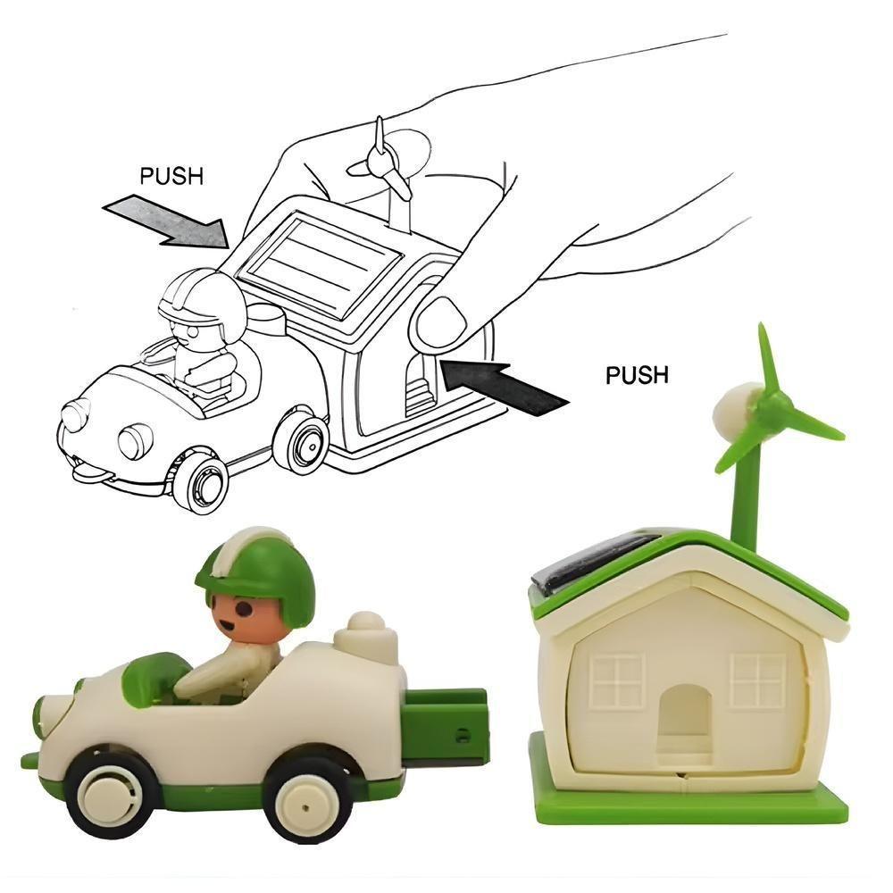 Kit Robo Carrinho Casa Solar Brinquedo Infantil 3 Em 1 Robotica Catavento Educativo Recarregavel Aprendizado Sustentavel - 5