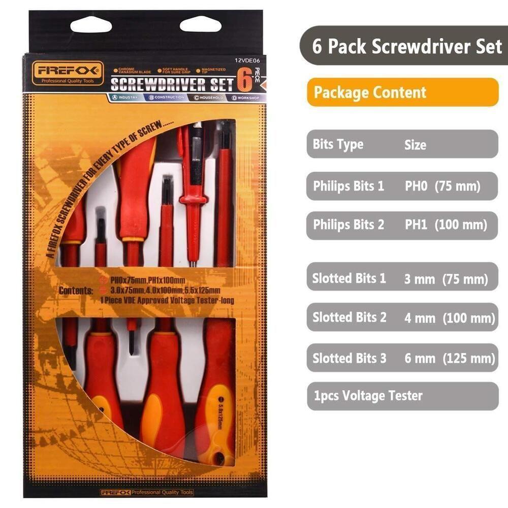 Jogo Chaves Fenda Philips Isolada Eletricista 1000v Imantada 6 Pecas Profissional Seguranca Maxima Em Seus Servicos - 5