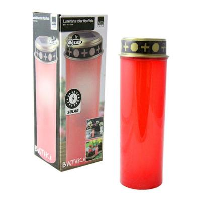 Luminaria Balizadora Solar Tipo Vela Poste Led Iluminacao Area Externa Jardim Recarregavel Decore E Ilumine Seu Jardim C