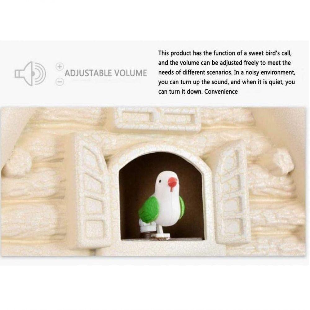 Relogio Cuco Classico Pendulo Musical Estilo Madeira Passaro Branco Luxo Design Retro Decorativo Musical E Elegancia - 4