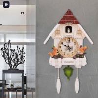 Relogio Cuco Classico Pendulo Musical Estilo Madeira Passaro Branco Luxo Design Retro Decorativo Musical E Elegancia - 2