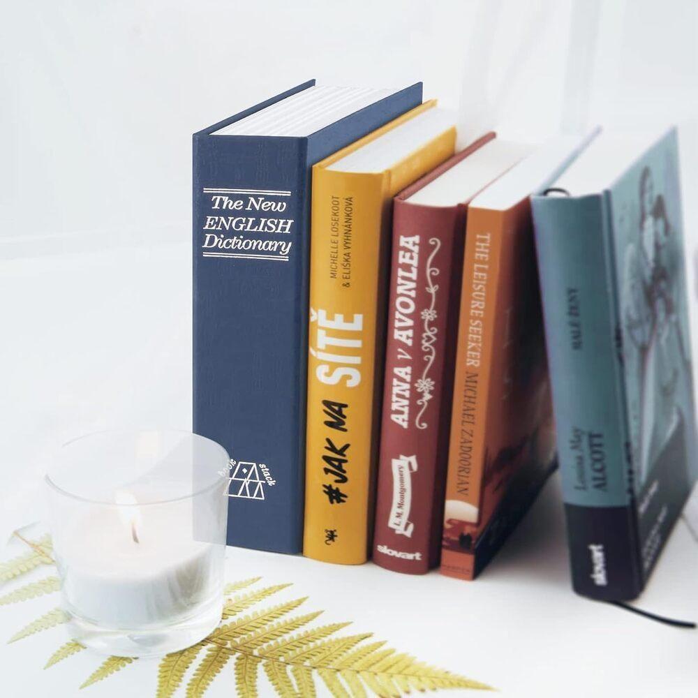 Cofre Camuflado Com Chave Livro Secreto Falso Porta Joias Dinheiro Documentos Metal Estante Seguranca Com Discrição - 7