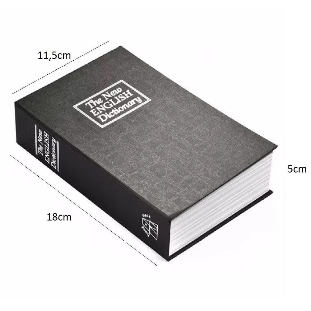 Cofre Camuflado Com Chave Livro Secreto Falso Porta Joias Dinheiro Documentos Metal Estante Seguranca Com Discrição - 8