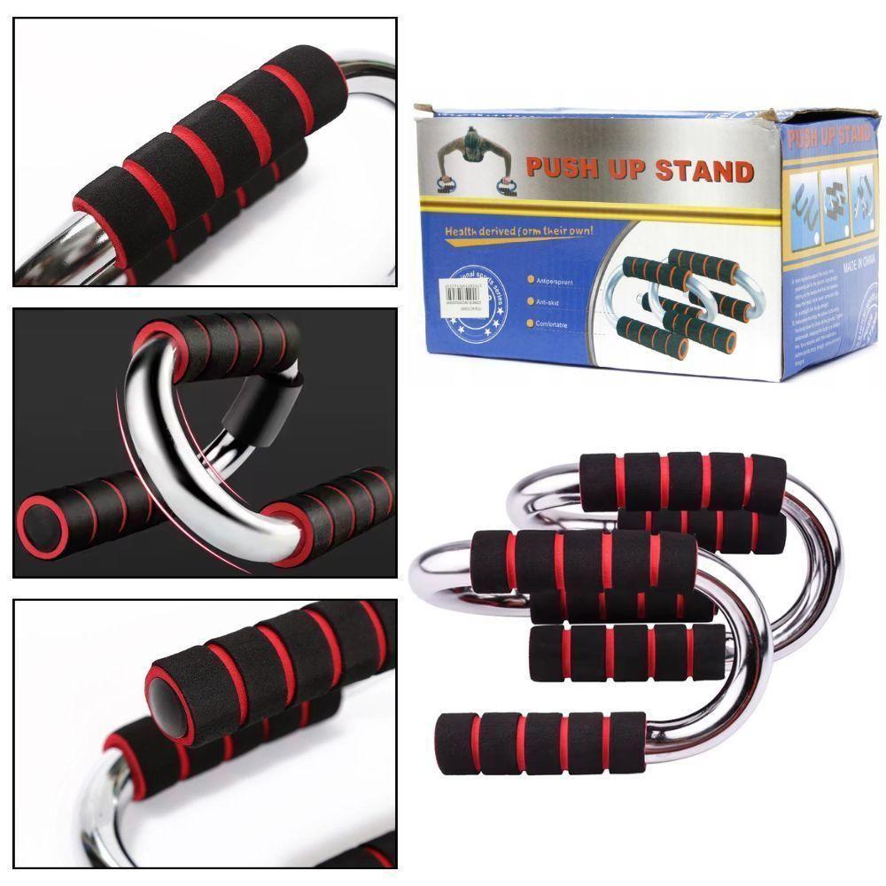 Suporte Flexao Apoio Chao Barra Treino Ombro Triceps Peito Abdomen Prancha - 7