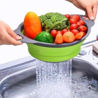 Escorredor Retratil Em Silicone Macarrao Legumes Arroz Salada Cozinha Verde - 2