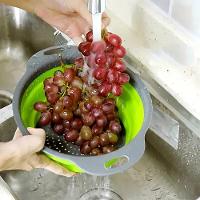 Escorredor Retratil Em Silicone Macarrao Legumes Arroz Salada Cozinha Verde - 7