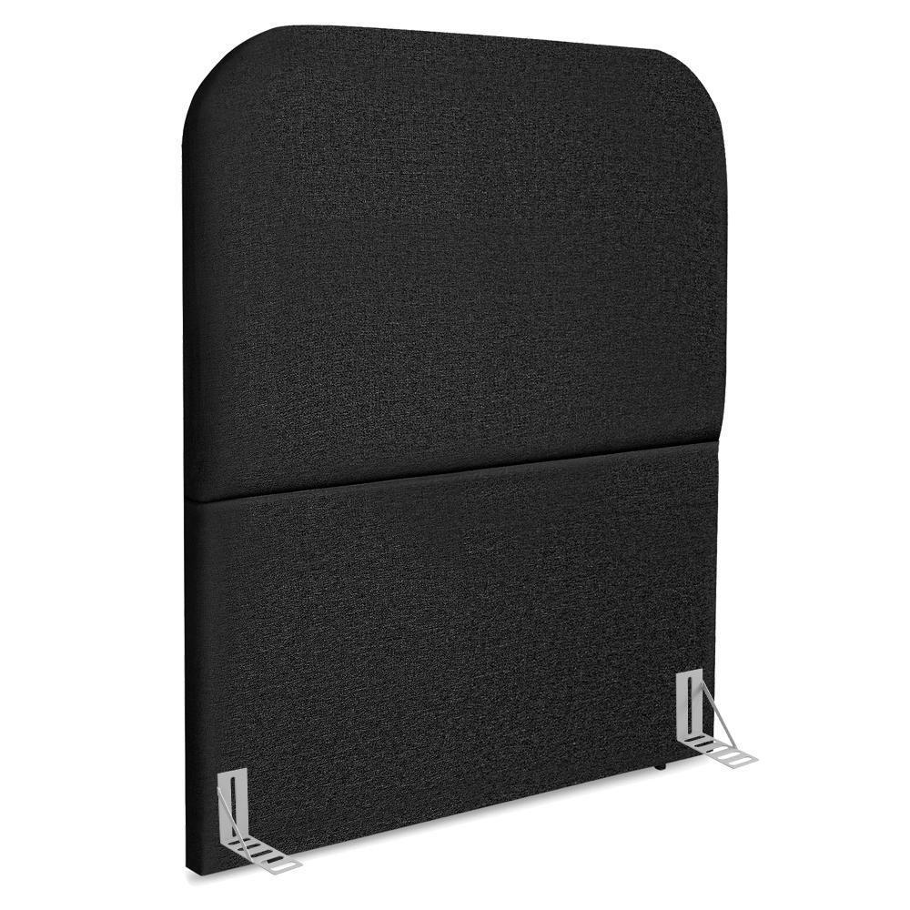 Cabeceira Solteiro 90 Cm Com Frame Alana Linho Preto Artte Preto - 1