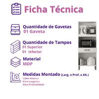 Armário De Cozinha Multiuso 4 Portas Com Espaço Micro-ondas Cinamomo/off White Acetinado - 7