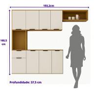 Cozinha Compacta Aura 8 Portas Com Nicho Integrado Cinamomo/cinza Acetinado - 3