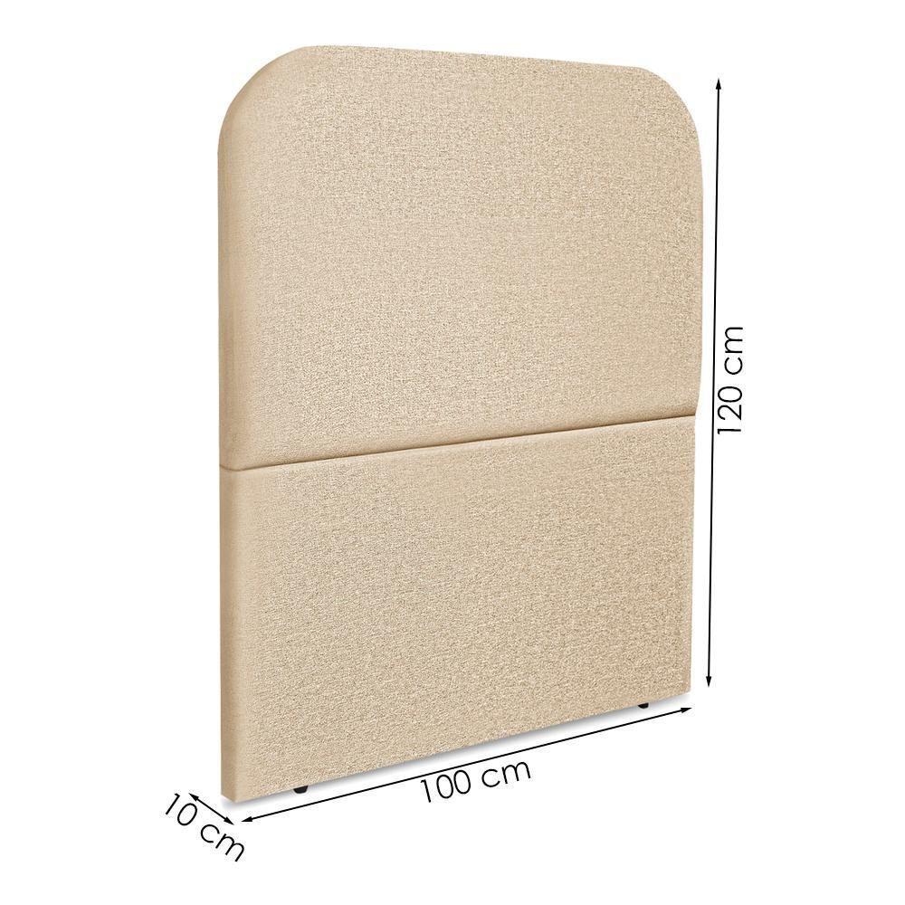 Cabeceira Solteiro 100 Cm Com Frame Alana Linho Bege Artte Bege - 3