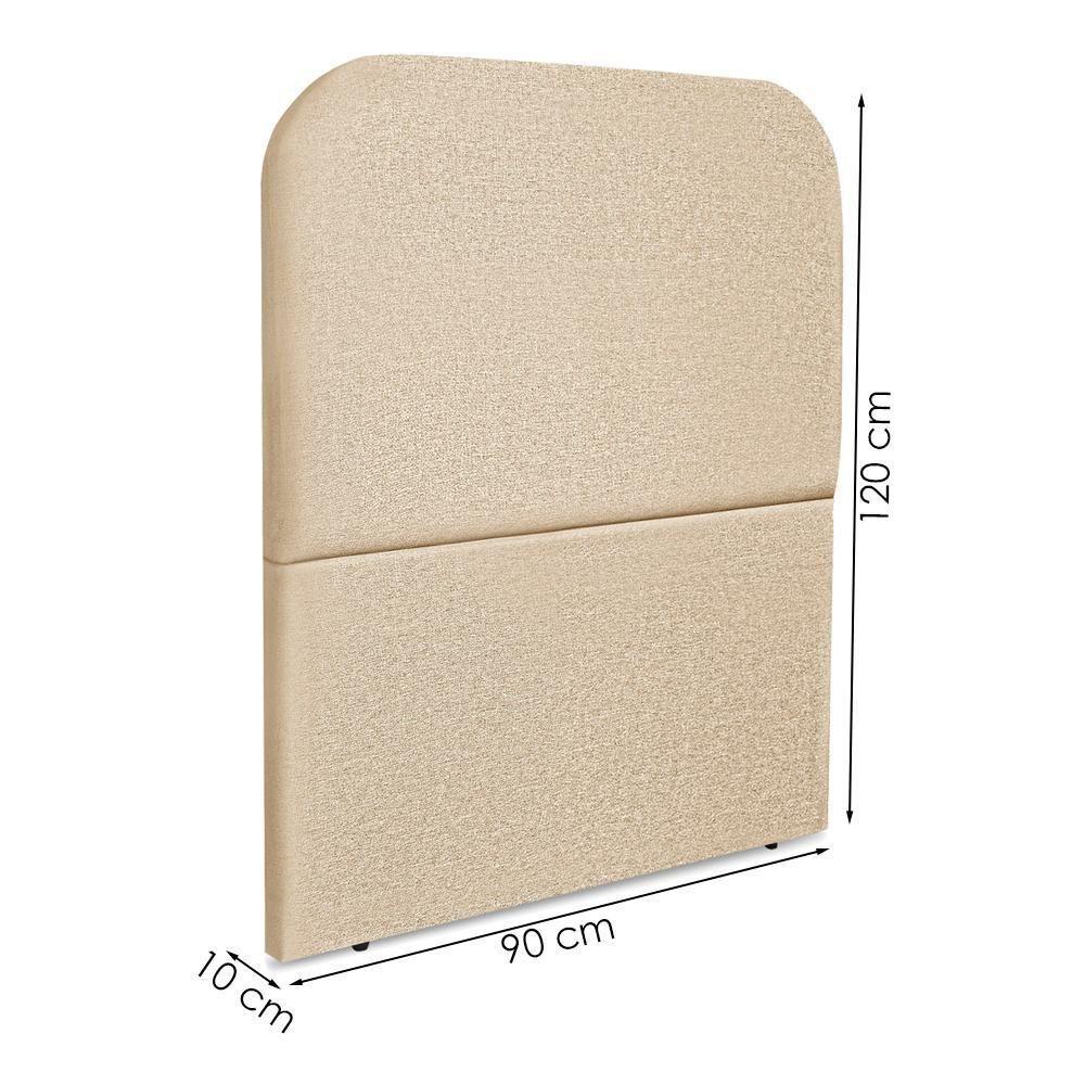 Cabeceira Solteiro 90 Cm Com Frame Alana Linho Bege Artte Bege - 2