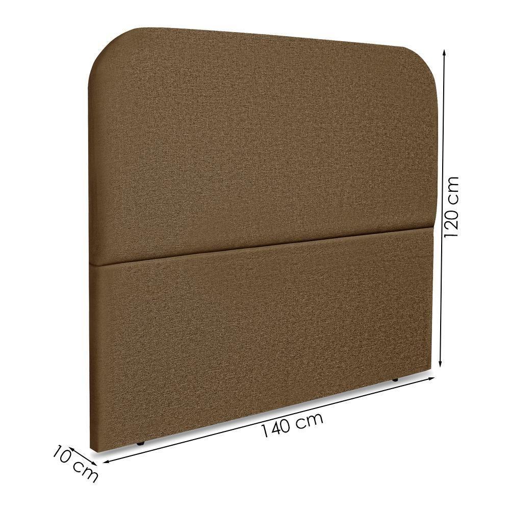 Cabeceira Casal 140 Cm Com Frame Alana Linho Marrom Artte Marrom - 8