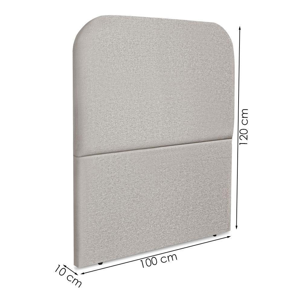 Cabeceira Solteiro 100 Cm Com Frame Alana Linho Cinza Artte Cinza - 3
