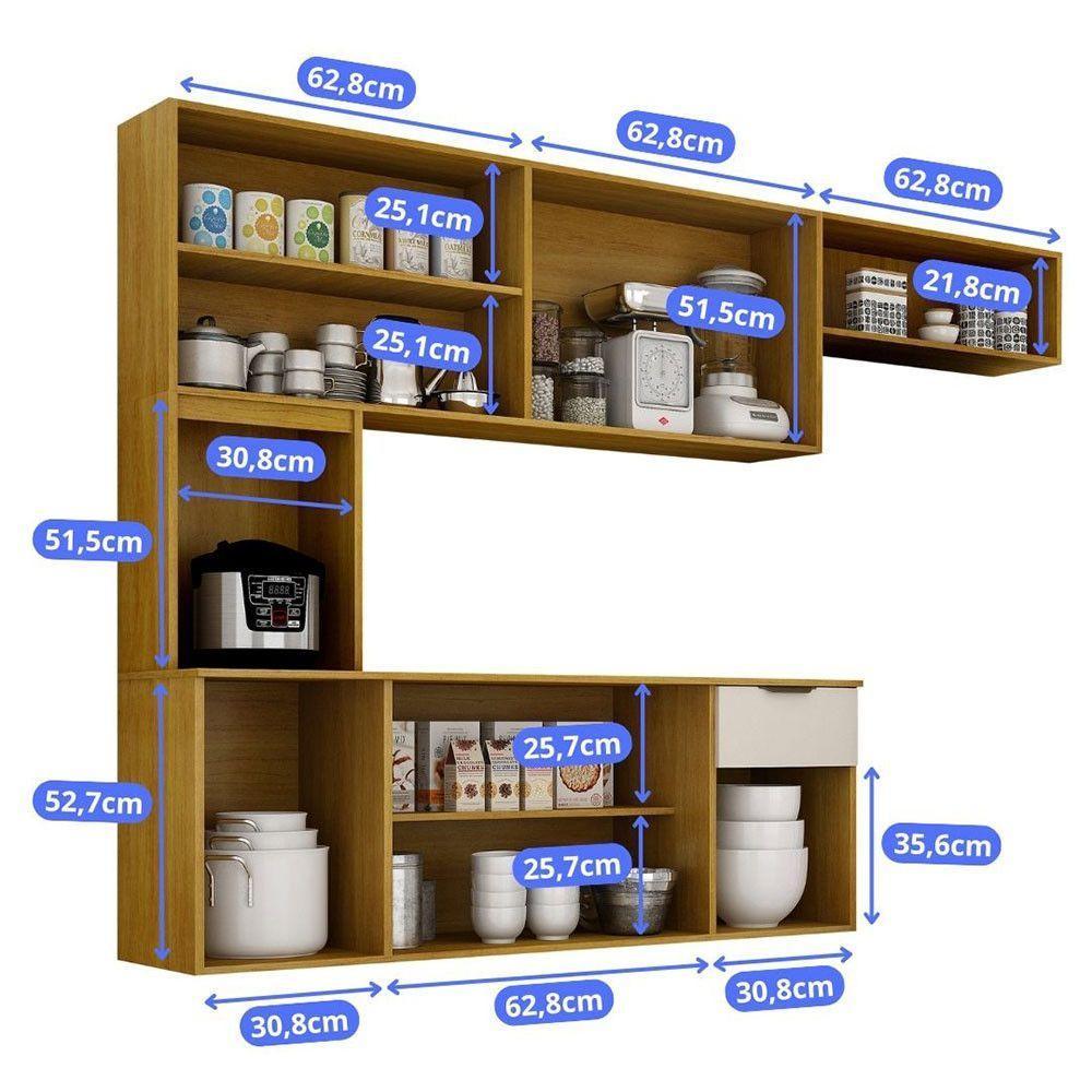 Cozinha Compacta Aura 8 Portas Com Nicho Integrado Branco Acetinado - 4